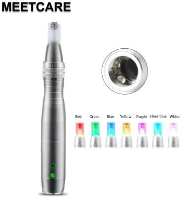 China Anti-Puffiness Radio Derma Pen 7 Color LED Light Photon Micro Needle Kit To Remove Acne Alert Micrneedle Beauty Skin Care Tool for sale