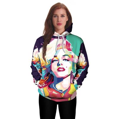 China Anti-pilling Hoodie 2021 Customized Fashion Autumn Winter Beautiful Watercolor Digital Printing Women Long Sleeve Casual Hoodie for sale