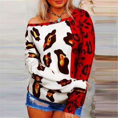 China Autumn And Winter Fashion Casual Oblique Breathable Drop Shipping Printing Color Matching Long Sleeve Ladies Hoodie for sale