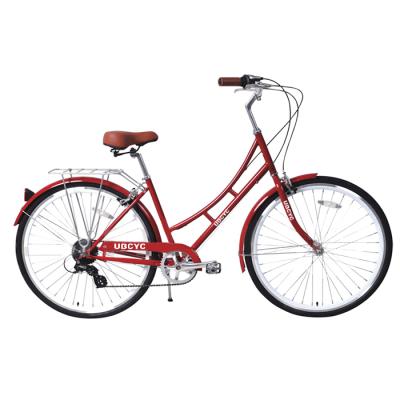 China 26 Inch Aluminum Alloy Steel Frame Women's City Bike Cheap Single Speed ​​City Bicycle City Cycle en venta