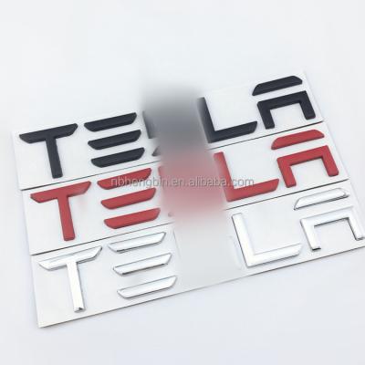 China Water Proof For Tesla Model 3 S Y X Car Marking Rear Trunk Badge Tail Stickers TESLA Logo Original Letter Universal Accessories for sale