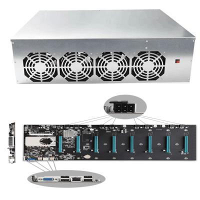 China With fan 70mm spacing graphics card chassis server case 8 gpu 3090 3080 graphics card server gpu case for sale