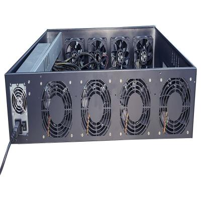 China With fan cards case chassis barebone graphics system 8gpu with 8 fans fully motherboard and power supply for sale