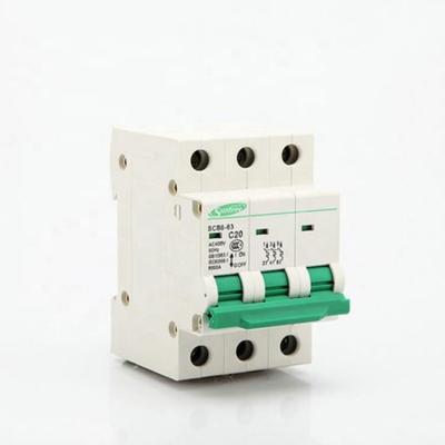 China Micro AC Type MCB Three Phase 25A Mini Circuit Breaker for Home Use 4.5kA~6kA for sale