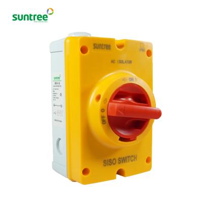 China High Quality Waterproof PC/ABS Suntree AC 415V AC 4 Pole On Off Isolator Switch for sale