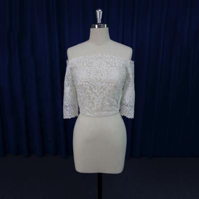 China Pretty Accessaries Wholesale Wedding Anti-Static Off The Shoulder Lace Jacket Bridal Bolero for sale