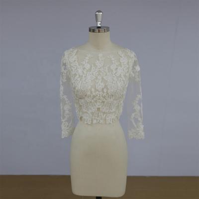 China Bridal Wedding Jacket Wholesale Beautiful Alibaba Accessaries Bolero Lace Anti-Static for sale