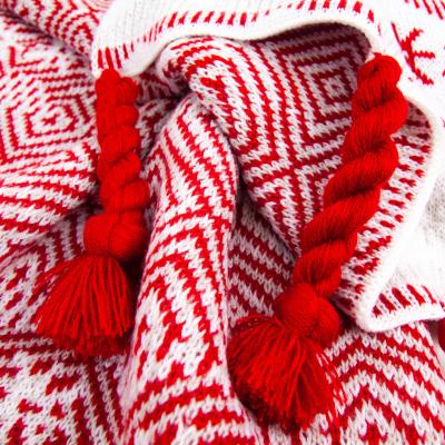 China Luxury Christmas Home Decoration OEM ODM Yarn Knitted To Throw Blanket Christmas Supplies Decoration Accessories for sale