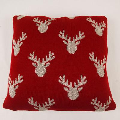 China Wholesale Bling Bling Red Acrylic Lurex Reindeer Christmas Home Decor Pillow Cushion Covers Non-Toxic Square for sale