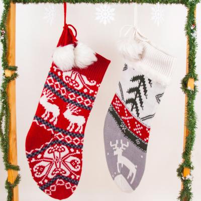 China Festival Celebration Wholesale Price Supplier Acrylic Polyester Knitted Christmas Home Tree Accessories Decorative Stockings for sale