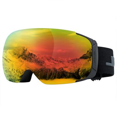 China High Quality Custom Design OEM Lens Anti-fog Polarized Magnetic Snow Ski Goggles For Winter Logo Impact Resistant for sale