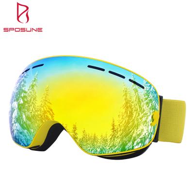 China Custom Spherical Anti-fog Double Glass UV400 OEM Snowboarding Glasses Polarized Ski Goggles for sale