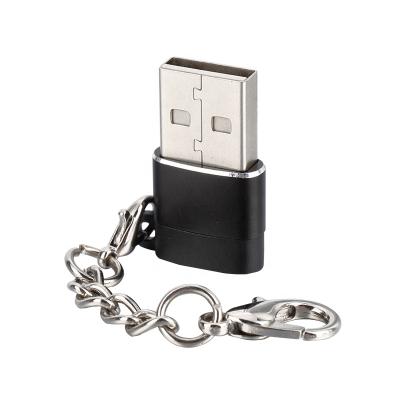 China High Quality Type-c Type-c USB OTG Adapter Customization Aluminum Alloy OTG Converter with Chain USB C Male to USB3.0 Female Mini Adapter for sale