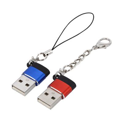 China Custom Logo Type-c OTG Adapter USB A Male To Type-c Female Adapters With Cord String USB Converter To Type C Adapter For Computer for sale