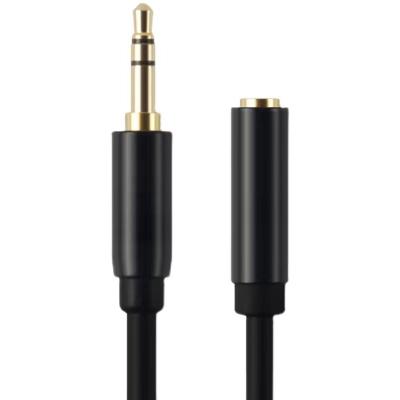 China Plug and Play 3.5MM 3 Pole Male to Female Gold Plated Audio Adapters with Nylon Braid Extension Cable for Game Echo Current Noise Shielding for sale