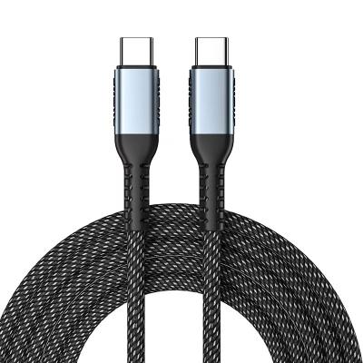 China Multi Function Data Transfer Cable Universal 1M 2M 100W 3A Fast Charging Nylon Braided Nylon Braided Cable USB Type C To USB Type C Cable For iPad Phone Tablet for sale