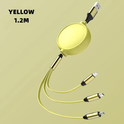 China Wholesale Multi Function Data Transfer Cable Strip USB Cable 3 in1 Retractable USB Data Cable Fast Speed ​​1.2M Portable Charging Cable For iPhoneX XIAOMI HUAWEI for sale