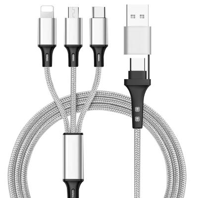 China Gift Factory Multi Function Data Transfer Cable Wholesale Quality 3 in-2 Cable 5 in 1 Multifunctional Data Cable USB A to Micro Type C Fast Charging Cable for sale