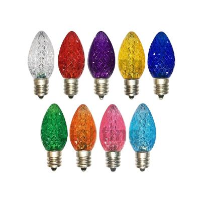 China Residential Holiday Lighting LED C7 Faceted Christmas Light Replacement Bulb for sale