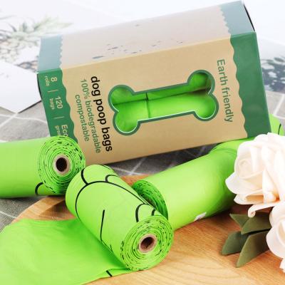 China Viable dog poop bags custom printed cornstarch 100% biodegradable and compostable dog poop bag dog poo waste bag for sale