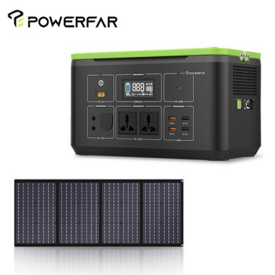 China POWERFAR Factory Travel Generator Cordless Charging Portable Pure Sine Wave AC Outlet 110V 220v Solar Generator for sale