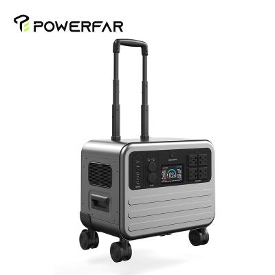 China Powerfar Generator Set Energy Storage Battery 2200W Wireless Charging Pure Sine Wave Solar Portable Power Station for sale