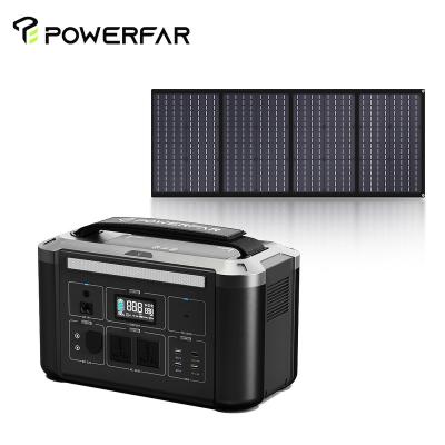 China POWERFAR 700W Solar Power Station Solar Power Station Wireless Charging Portable Power Supply Outside HN for sale