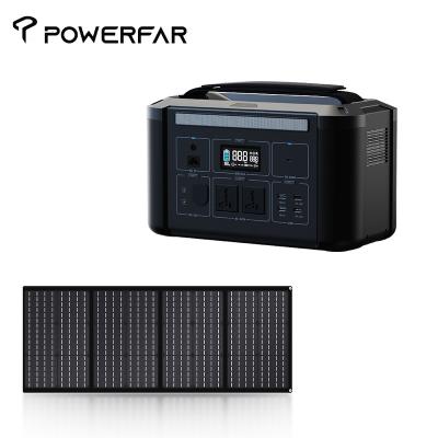 China POWERFAR Energy Storage System Lifepo4 Battery 700w 1000W 2200W Power Station Wireless Charging Portable Solar Generator For Outdoor Camping HN for sale