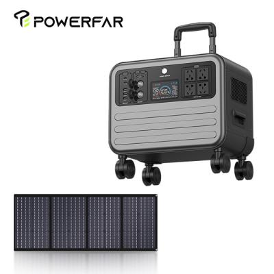 China POWERFAR 2300Wh 2KW 2200W LiFePO4 Battery Backup Power Supply Wireless Charging UPS Outdoor Portable Emergency for sale