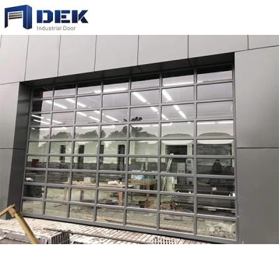 China Low Price Modern Residential Automatic Black Aluminum Advantage Garage Glass Sectional Door for sale