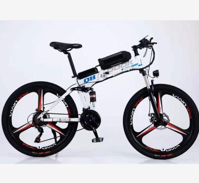 China Steel 26inch 48v 350w electric bicycle e-bike adult folding electric bicycle for sale