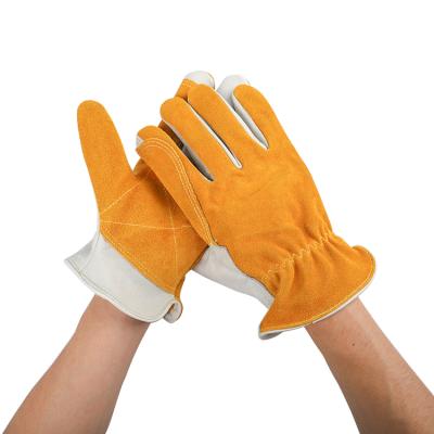 China High Quality Durable And Comfortable Grade B Mens Winter Cow Split Leather Work Safety Driver Gloves For Construction for sale