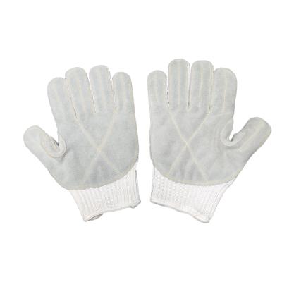 China Breathable Stretch Para Gray Aramid Knitted Leather Wire Safety Anti Stainless Steel Hand Cut Gloves for sale