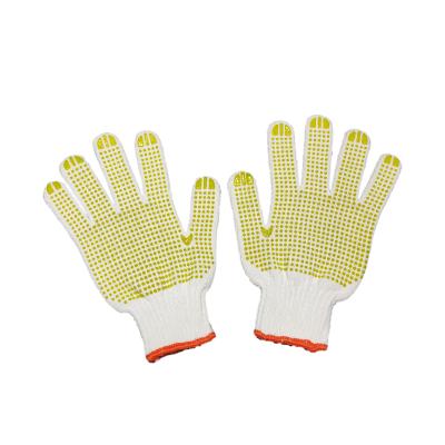 China Soft and comfortable to wear. custom cheap pvc cotton winter anti-skip single hand working side handle printed dotted gloves for sale