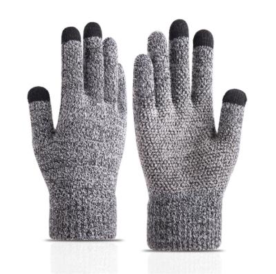 China Best Unisex Winter Daily Wear Knitted Warm Non Slip Breathable Personality Touch Screen Gloves With Logo for sale