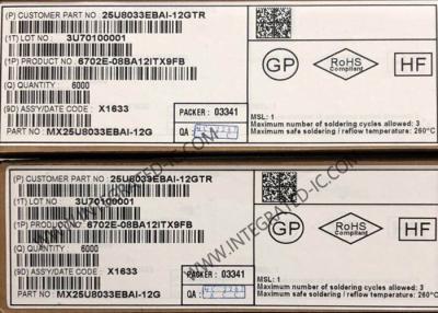 Κίνα MX25U8033EBAI-12G Chip IC μνήμης 8Mbit CMOS MXSMIOTM NOR IC μνήμης flash WLCSP-8 προς πώληση