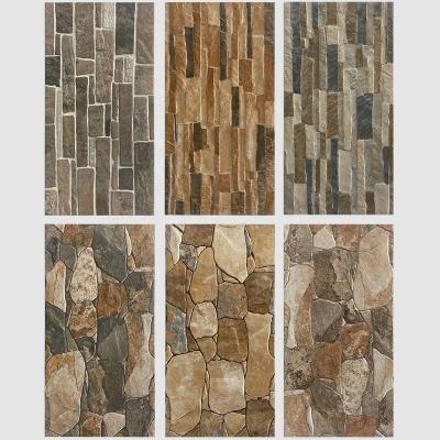 China 300x600mm villa stone exterior wall brick tile personality rural cultural stone finish balcony background exterior porcelain wall tiles for sale