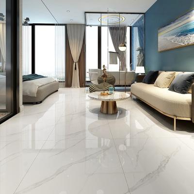 China Hot Sale 750x1500mm Random Continuous Patterns White Gray Full Body Marble Tiles Finish Look Non Slip Glossy Porcelain Floor Tiles For Living Room Bedroom for sale