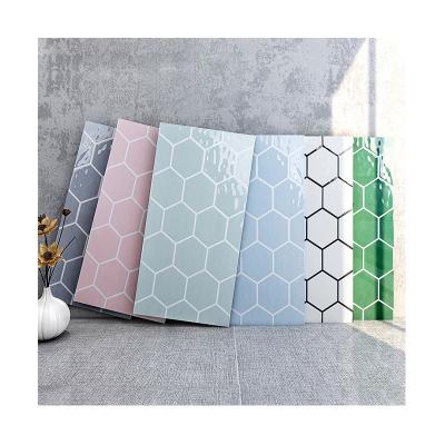 China Nordic Hexagonal Wall Kitchen Look 300x600mm Glossy Modern Bathroom Honeycomb Solid Color Macaron Ceramic Tile Lightly Concave-convex for sale