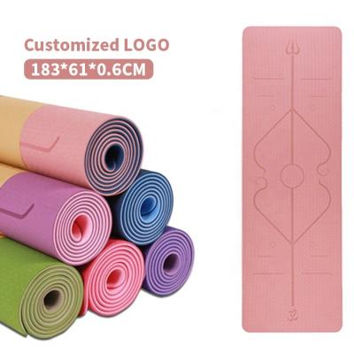 China Customized Accurate Popular Eco-Friendly Modern Waterproof Durable Yoga Mat Double Color Washable Anti-Slip 183x61cm Customized Mat for sale