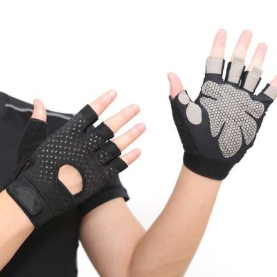 China Custom Logo Bike Gloves Outdoor Sport Silicone Anti-Slip Dot Half Finger Mountain Bike Gloves Bike Gloves Bicycle for sale