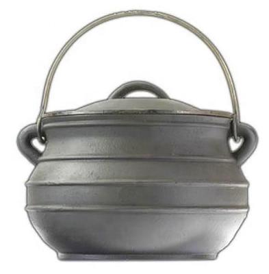 China Wholesale Durable Heavy Duty Solid Cast Iron Potjie Kettle Cauldron Flat Bottom 1.5gallon for sale