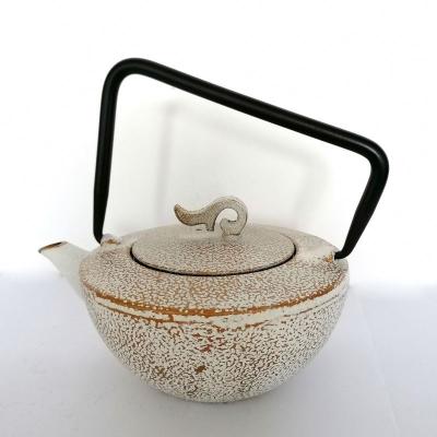 China Sustainable Wholesale Small White Metal Cast Iron Teapot 300ml for sale