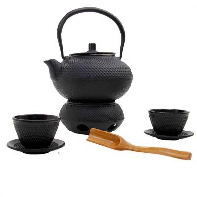 China Factory Sustainable Professional Heater Metering Spoon Strainer 4 Tea Cups And 4 Coasters 1.4 Liter Cast Iron Teapot Set 12 Pieces for sale