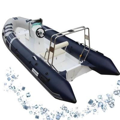 China Family Entertainment 4.1m Fiberglass Military Floor Fiberglass Boat RIB-410 Inflatable Fishing Boat For Relaxing for sale