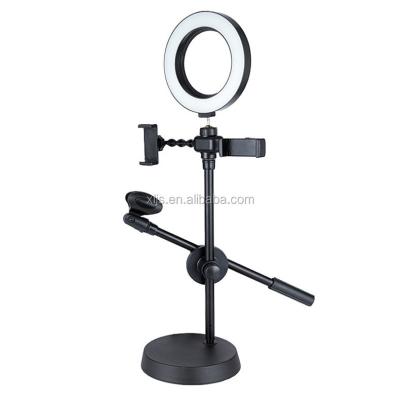 China 360 Degree Rotating Live Streaming Makeup Photography Studio Phone Selfie LED Circle Ring Light with Stand for sale