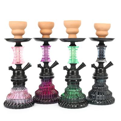 China Unique Color Double Tube Cheap Mini Hookah Small Shisha Box Hookah Set Glass Disposable Pumpkin Hookah for sale