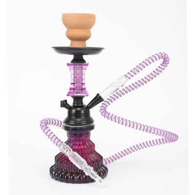 China Unique Design High Quality Color Double Tube Cheap Mini Hookah Small Shisha Box Hookah Set KTV Bar Party Glass Disposable Pumpkin Hookah for sale