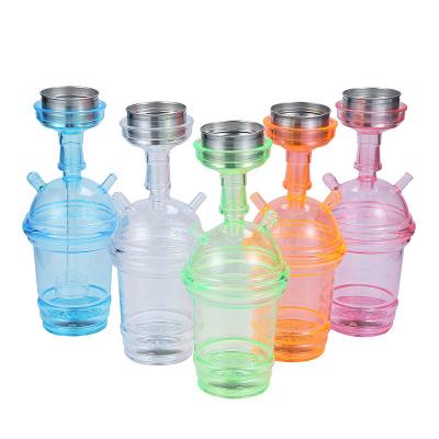 China Durable Wholesale Cheap Custom Plastic Acrylic Hookah Travel LED Light Car Shisha Portable Hookah Cup Shisha Plastic Chicha for sale