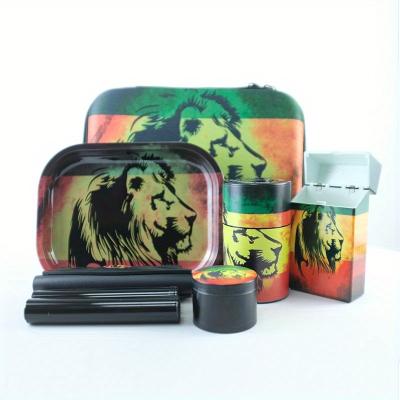 China Durable Portable Smoking Kits Rolling Tray Herb grinder Jar Cigarette Case Rolling Machine Tool Smoking Accessories Smoking Set Kit for sale